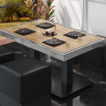 BM | Low Bistro Table | B:T:H 110 x 60 x 41 cm | Oak / Black | Foldable
