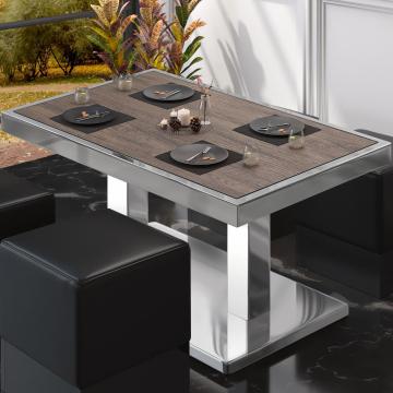 BM | Lavt café loungebord | B:T:H 110 x 60 x 41 cm | Let wenge / Rustfrit stål | Sammenfoldelig