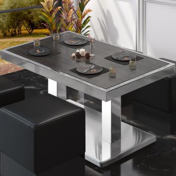 BM | Restaurang loungebord | B:D:H 120 x 70 x 36 cm | Wenge / Rostfritt stål | Hopfällbar