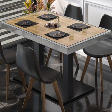BM | Bistro Table | W:D:H 110 x 60 x 77 cm | Oak / Black | Foldable | Rectangular