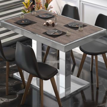 BM | Cafébord | B:D:H 110 x 60 x 77 cm | Lys wenge / rustfrit stål | Sammenfoldelig | Rektangulær