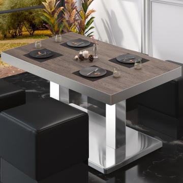 BM | Low Bistro Table | B:T:H 110 x 60 x 41 cm | Light Wenge / Stainless Steel | Foldable