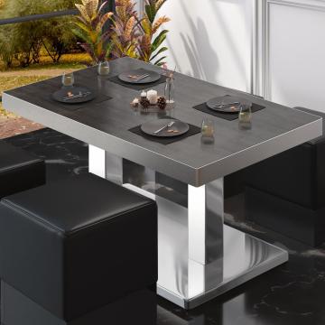 BM | Restaurang loungebord | B:D:H 120 x 70 x 36 cm | Wenge / Rostfritt stål | Hopfällbar
