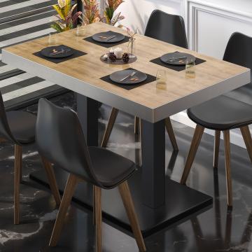 BM | Cafébord | B:D:H 120 x 70 x 72 cm | Eg / Sort | Sammenfoldelig | Rektangulær