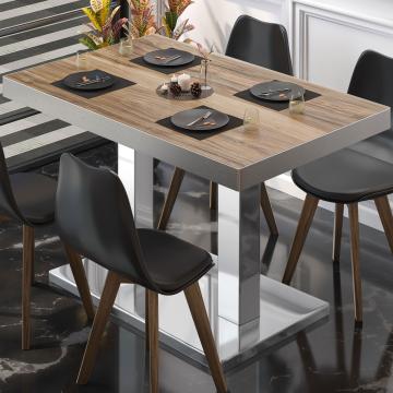 BM | Bistro Table | W:D:H 120 x 70 x 72 cm | Sheesham / stainless steel | Foldable | Rectangular