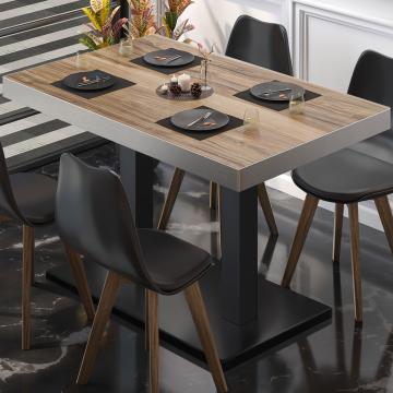 BM | Bistro Table | W:D:H 120 x 70 x 72 cm | Sheesham / Black | Foldable | Rectangular