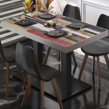 BM | Bistro Table | W:D:H 120 x 70 x 72 cm | Vintage coloured / black | Foldable | Rectangular