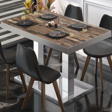 BM Bistro Table | 120x70xH72cm | Foldable | Vintage Old/Stainless Steel