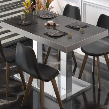 BM | Cafébord | B:D:H 120 x 70 x 72 cm | Wenge / rustfrit stål | Sammenfoldelig | Rektangulær