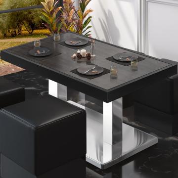 BM | Lavt café loungebord | B:T:H 120 x 70 x 36 cm | Wenge / Rustfrit stål | Sammenfoldelig