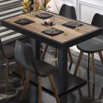 BM | Bistro Table | W:D:H 120 x 70 x 72 cm | Sheesham / Black | Foldable | Rectangular