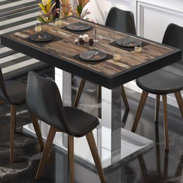 BM | Cafébord | B:D:H 110 x 60 x 77 cm | Vintage Old / rustfrit stål | Sammenfoldelig | Rektangulær