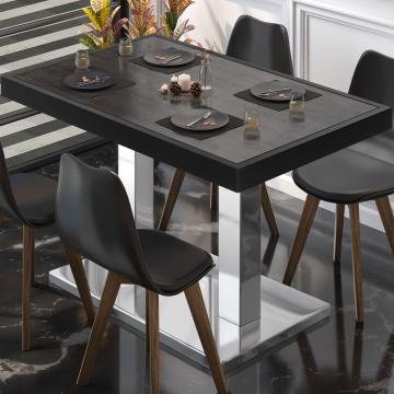 BM | Cafébord | B:D:H 110 x 60 x 77 cm | Wenge / rustfritt stål | Sammenleggbar | Rektangulær