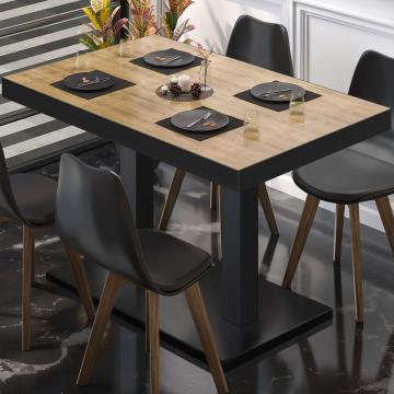 BM | Cafébord | B:D:H 120 x 70 x 72 cm | Eg / Sort | Sammenfoldelig | Rektangulær