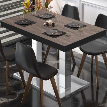BM | Cafébord | B:D:H 120 x 70 x 72 cm | Lys wenge / rustfrit stål | Sammenfoldelig | Rektangulær