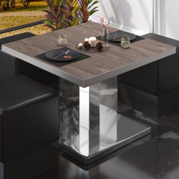 BM Bistro Lounge Table | 60x60xH41cm | Składany | Light Wenge/Stainless Steel