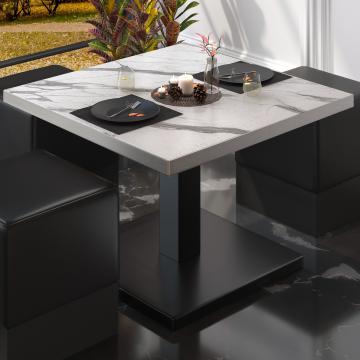 BM | Tavolino basso da bar | L:P:H 50 x 50 x 41 cm | Colore del marmo bianco / Nero