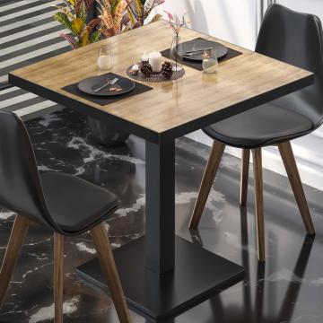 BM | Bistro Table | W:D:H 70 x 70 x 77 cm | Oak / Black | Foldable | Square