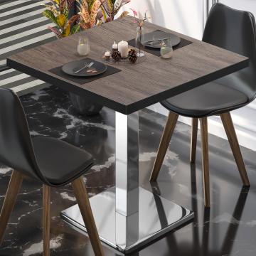 BM | Bistro Table | W:D:H 50 x 50 x 77 cm | Light wenge / stainless steel | Foldable | Square