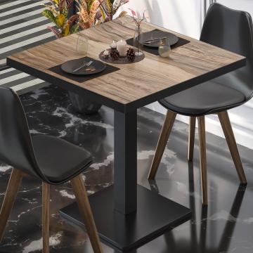 BM | Bistro Table | W:D:H 60 x 60 x 77 cm | Sheesham / Black | Foldable | Square