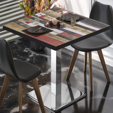 BM | Bistro Table | W:D:H 50 x 50 x 77 cm | Vintage coloured / stainless steel | Foldable | Square