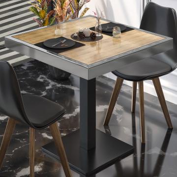 BM | Bistro Table | W:D:H 60 x 60 x 77 cm | Oak / Black | Foldable | Square
