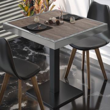 BM | Bistro Table | W:D:H 60 x 60 x 77 cm | Wenge / Black | Foldable | Square