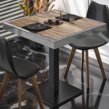 BM | Bistro Table | W:D:H 60 x 60 x 77 cm | Sheesham / Black | Foldable | Square
