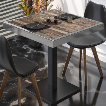 BM | Bistro Table | W:D:H 50 x 50 x 77 cm | Vintage Old / Black | Foldable | Square