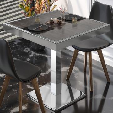 BM | Cafébord | B:D:H 60 x 60 x 77 cm | Wenge / rustfrit stål | Sammenfoldelig | Firkantet