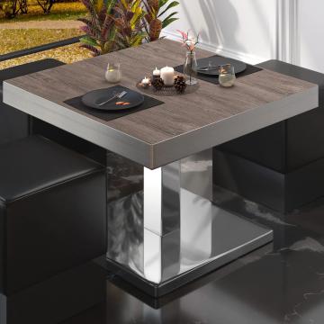 BM Bistro Lounge Table | 50x50xH41cm | Składany | Light Wenge/Stainless Steel