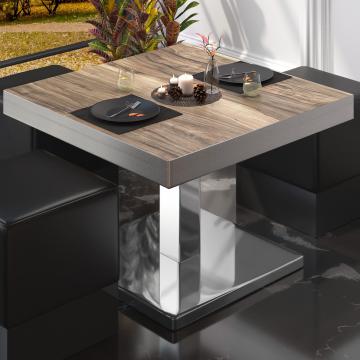 BM Bistro Lounge Table | 50x50xH41cm | Foldable | Sheesham/Stainless Steel