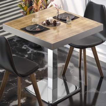 BM | Bistro Table | W:D:H 50 x 50 x 77 cm | Oak / stainless steel | Square