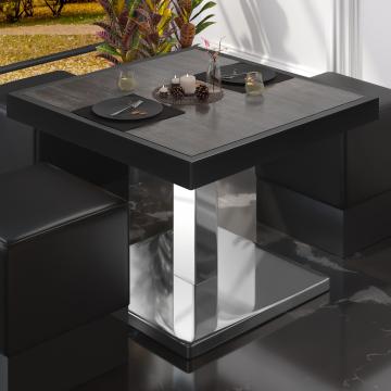 BM Bistro Lounge Table | 60x60xH41cm | Składany | Wenge/Stainless Steel