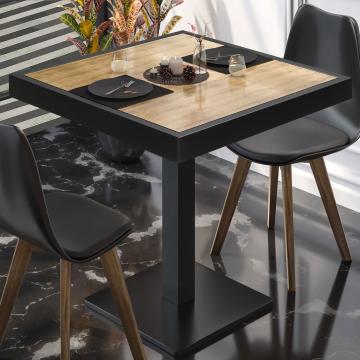 BM | Bistro Table | W:D:H 50 x 50 x 77 cm | Oak / Black | Foldable | Square