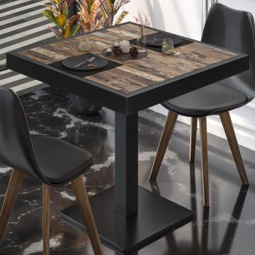 BM | Bistro Table | W:D:H 60 x 60 x 77 cm | Vintage Old / Black | Foldable | Square