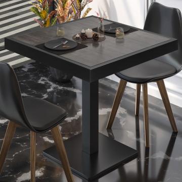 BM | Mesa para cafetería | An:Pr:Al 60 x 60 x 77 cm | Wenge / Negro | Plegable | Cuadrado