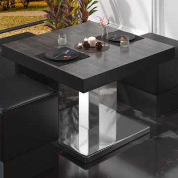 BM Bistro Lounge Table | 50x50xH41cm | Składany | Wenge/Stainless Steel
