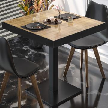 BM | Bistro Table | W:D:H 60 x 60 x 77 cm | Oak / Black | Foldable | Square