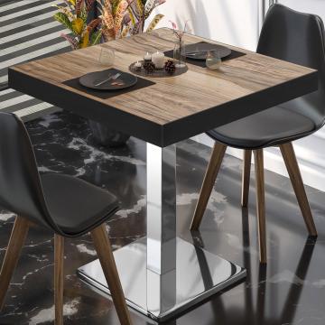 BM | Cafébord | B:D:H 60 x 60 x 77 cm | Sheesham / rustfritt stål | Sammenleggbar | Torget