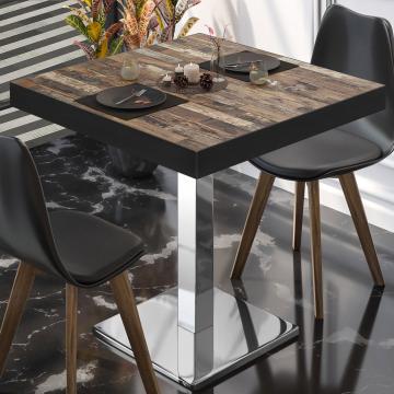 BM | Bistro Table | W:D:H 50 x 50 x 77 cm | Vintage Old / stainless steel | Foldable | Square