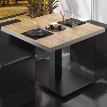 BM | Low Bistro Table | W:D:H 70 x 70 x 41 cm | Oak / Black