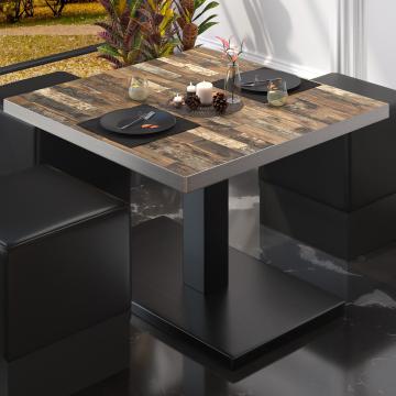 BM Bistro Lounge Table | 70x70xH41cm | Foldable | Vintage Old/Black