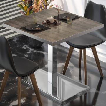 BM | Bistro Table | W:D:H 70 x 70 x 77 cm | Light wenge / stainless steel | Foldable | Square