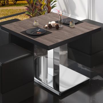 BM | Low Bistro Table | W:D:H 70 x 70 x 41 cm | Light wenge / stainless steel