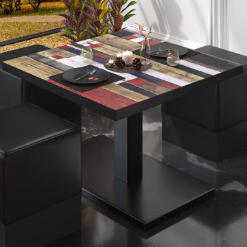 BM Bistro Lounge Table | 70x70xH41cm | Foldable | Vintage Colourful/Black