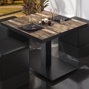 BM Bistro Lounge Table | 70x70xH41cm | Foldable | Vintage Old/Black