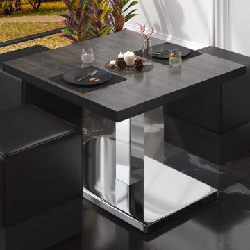 BM Bistro Lounge Table | 70x70xH41cm | Składany | Wenge/Stainless Steel