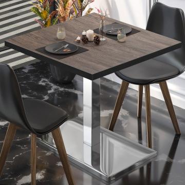 BM | Cafébord | B:D:H 70 x 70 x 77 cm | Lett wenge / rustfritt stål | Sammenleggbar | Torget