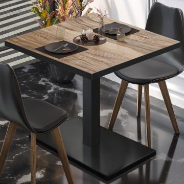 BM | Bistro Table | W:D:H 70 x 70 x 77 cm | Sheesham / Black | Foldable | Square